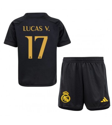 Real Madrid Lucas Vazquez #17 Koszulka Trzecich Dziecięca 2023-24 Krótki Rękaw (+ Krótkie spodenki)
